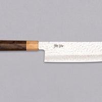 Kotetsu VG-10 Damascus Nakiri 160 mm – eleganten nož za zelenjavo z japonskim ročajem iz pakka lesa in rezilom z odtisi kladiva, popoln za ljubitelje zelenjavnih jedi in estetsko dovršenih kuhinjskih pripomočkov.