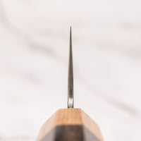 Kotetsu VG-10 Damascus Nakiri 160 mm – eleganten nož za zelenjavo z japonskim ročajem iz pakka lesa in rezilom z odtisi kladiva, popoln za ljubitelje zelenjavnih jedi in estetsko dovršenih kuhinjskih pripomočkov.