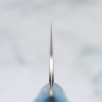 Presek oz. choil japonskega noža. Japonski nož Nigara Kiri-Gyuto SG2 Migaki Tsuchime Turquoise je večnamenski japonski kuhinjski nož, primeren za pripravo mesa, rib in zelenjave. Jedro iz prašnega jekla SG2 ter hamaguri presek profila zagotavljata dolgotrajno ostrino ter minimalno vzdrževanje ter odpornost na korozijo. Oglejte si našo obširno ponudbo japonskih nožev!