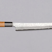 Nigara Kurozome Sakimaru Yanagiba Aogami #2 Damascus 270 mm je tradicionalni japonski nož, ki se uporablja za pripravo rib. Ime sakimaru se nanaša na tanto konico, ki je poklon katani. Dolgo rezilo omogoča lepe in dolge gibe, prirezana konica pa natančen zaključek reza.