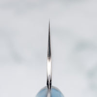 Choil noža. Nigara Santoku SG2 Migaki Tsuchime Turquoise je večnamenski japonski kuhinjski nož, primeren za pripravo mesa, rib in zelenjave. Jedro iz prašnega jekla SG2 ter hamaguri presek profila zagotavljata dolgotrajno ostrino ter minimalno vzdrževanje ter odpornost na korozijo. Oglejte si našo obširno ponudbo japonskih nožev!