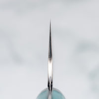 Choil. Nigara Santoku SG2 Migaki Tsuchime Turquoise je večnamenski japonski kuhinjski nož, primeren za pripravo mesa, rib in zelenjave. Jedro iz prašnega jekla SG2 zagotavlja dolgotrajno ostrino ter minimalno vzdrževanje ter odpornost na korozijo. Oglejte si našo obširno ponudbo japonskih nožev!