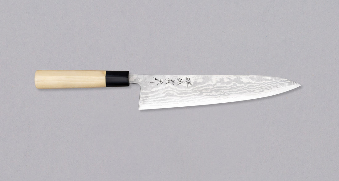 Tanaka Gyuto Ginsanko Damascus Buffalo 240 mm_1