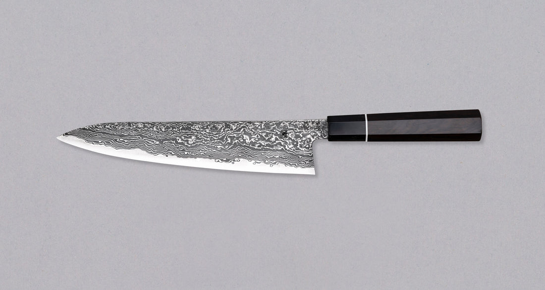 Tanaka Habakiri Gyuto SG2 Damascus Ebony 210 mm_2