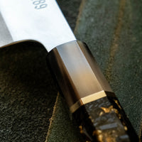 ZDP-189 Santoku Silver Gold Carbon 180 mm