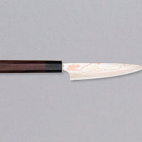 Saji Petty Wa Aogami #2 Rainbow Damascus 135 mm_1