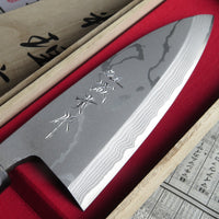 Tanaka Deba Aogami #2 Damascus 135 mm_4