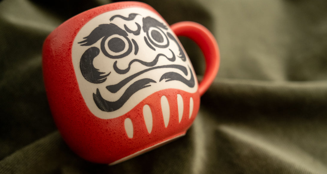 Mino Japonska Skodelica Daruma [rdeča]