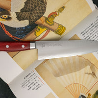 Seki Kotetsu Santoku VG-10 Migaki 180 mm [red pakkawood]