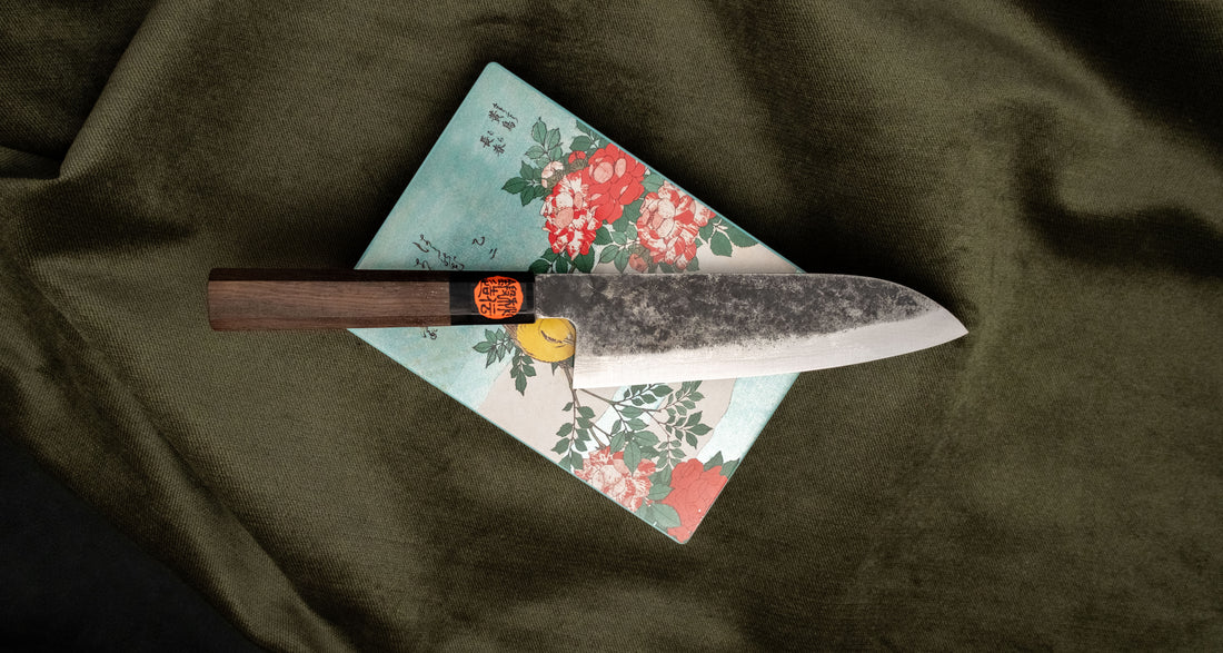 Tanaka Santoku Aogami Kuro-uchi Damascus 165 mm