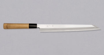 Hokiyama Kiritsuke Yanagiba Ginsanko 270 mm [D-shape Magnolia-bufallo horn]