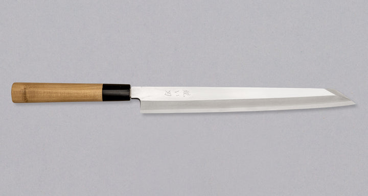 Hokiyama Kiritsuke Yanagiba Ginsanko 270 mm [D-shape Magnolia-bufallo horn]