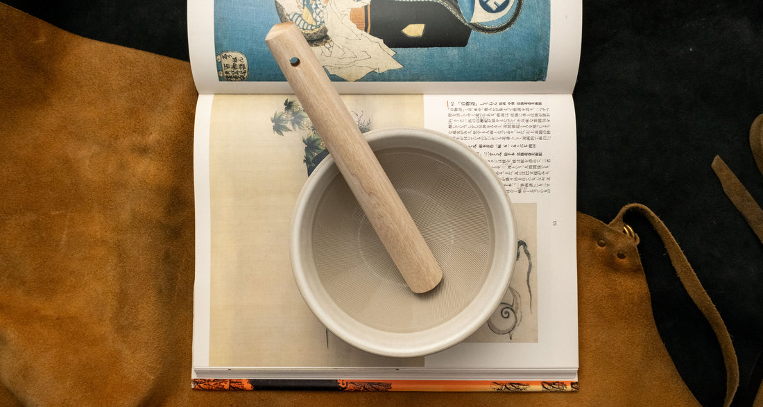 Japonski keramični terilnik Suribachi 150 mm
