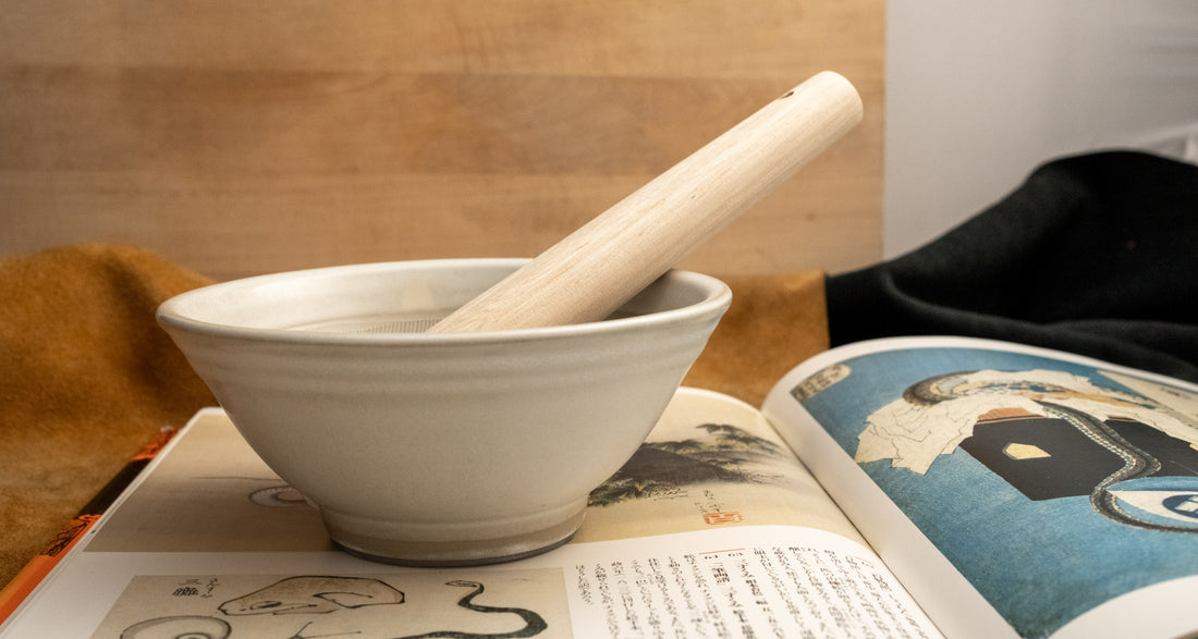 Japonski keramični terilnik Suribachi 150 mm