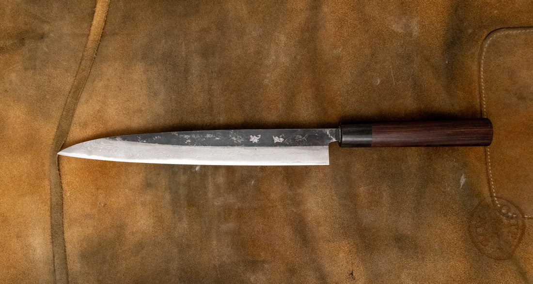 Kajiwara Slicer Aogami # 2 Kuro-uchi Damascus 270 mm