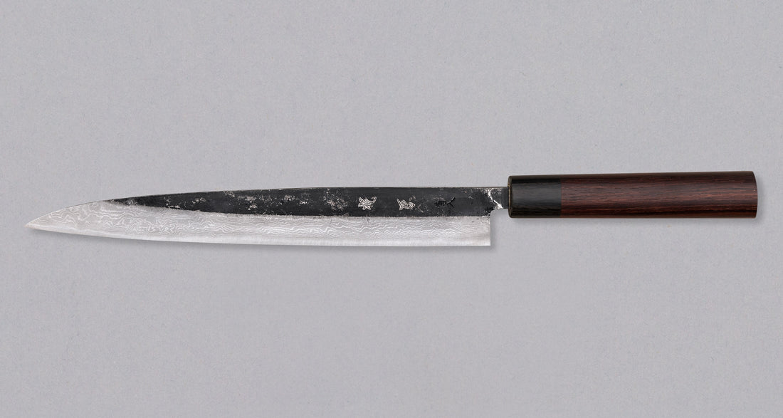 Kajiwara Slicer Aogami #2 Kuro-uchi Damascus 270 mm