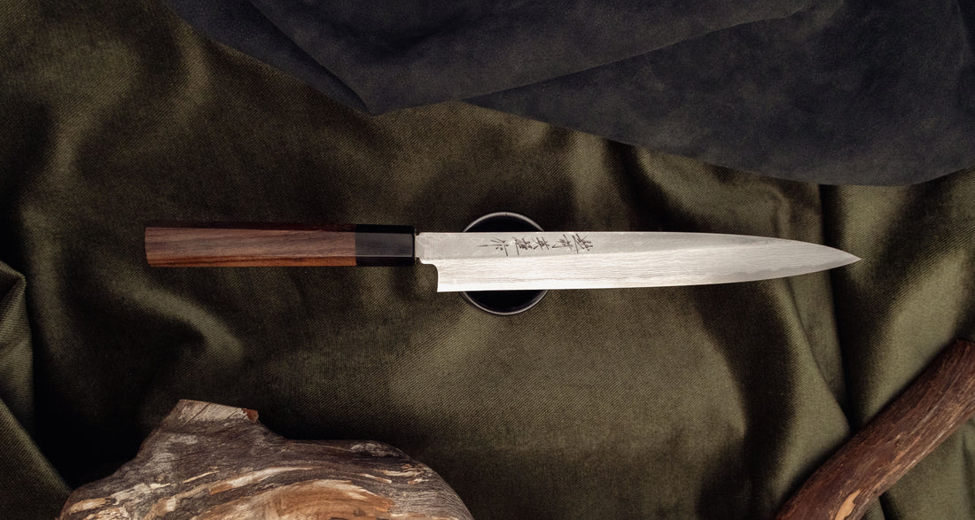 Kitaoka Yanagiba Shirogami #1 Damascus 240 mm