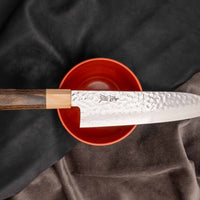 Kotetsu Santoku VG-10 Damascus 180 mm [pakka wood]