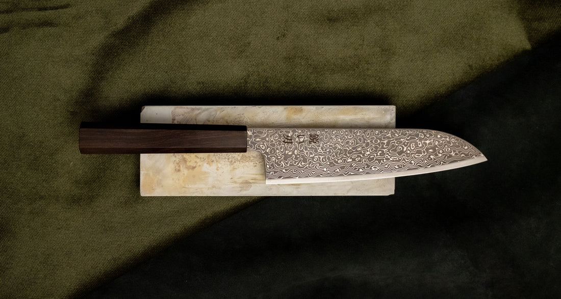 Kurozome Santoku VG-10 Nickel Damascus 180 mm