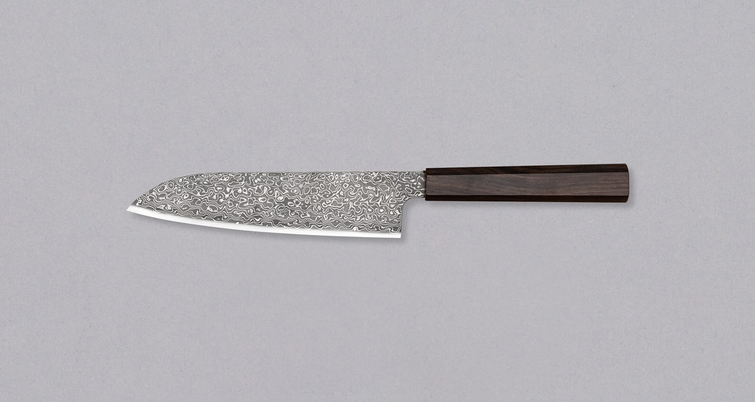 Kurozome Santoku VG-10 Nickel Damascus 180 mm