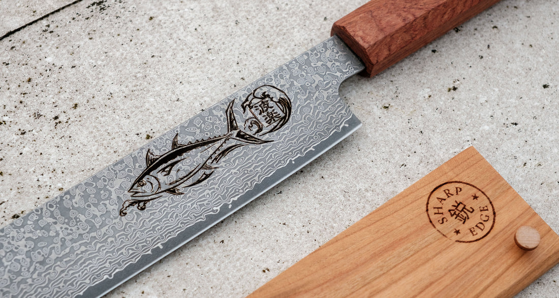 Maguro Kiri VG-10 Raindrop Damascus 465 mm