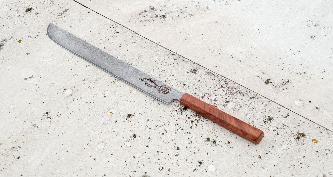 Maguro Kiri VG-10 Raindrop Damascus 465 mm