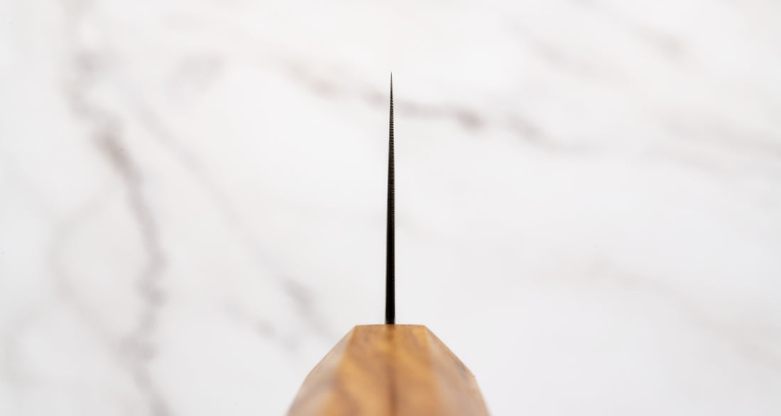 Hatsukokoro Mercury Kiri-Gyuto Kurozome Damascus 240 mm [Mono Olivewood]