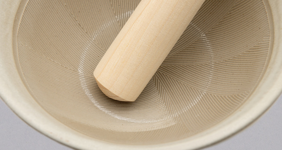 Japonski keramični terilnik Suribachi 150 mm