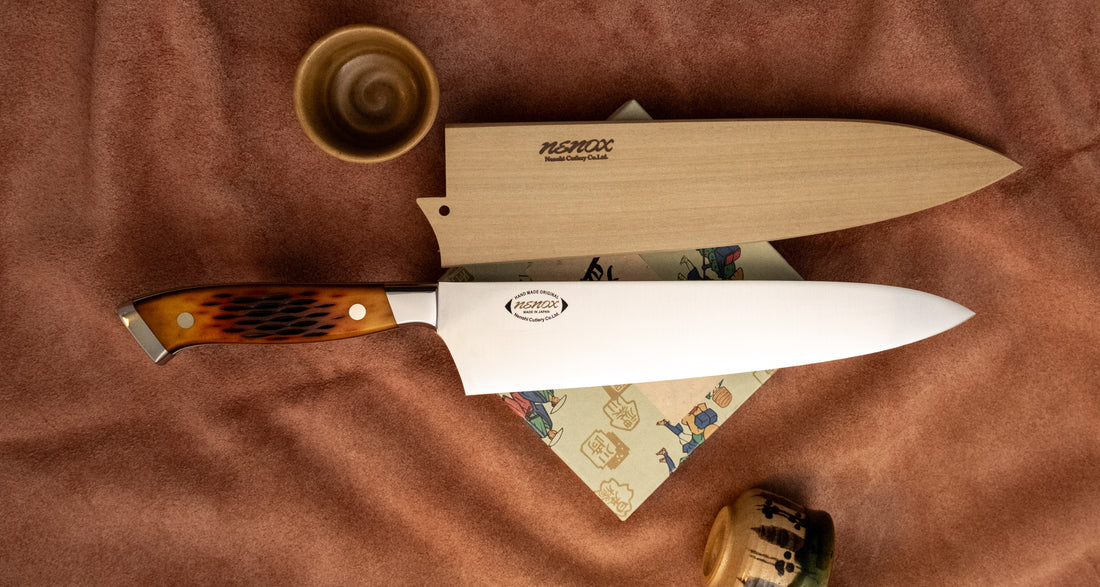 NENOX-S Gyuto Migaki 240 mm [Jigged Bone Amber]