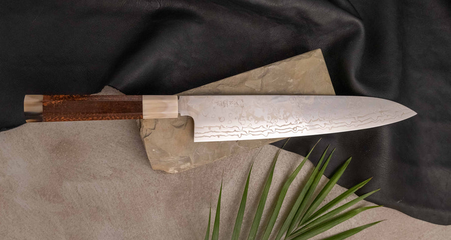 ZDP-189 Gyuto Damascus Snake Blond Buffalo 240 mm [limited]