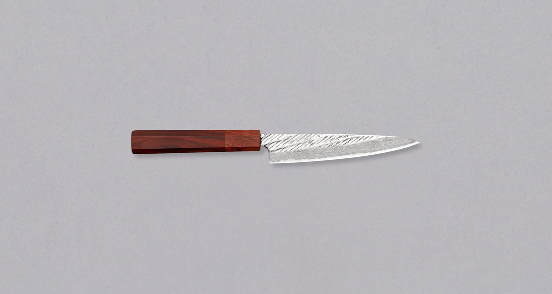 Hokiyama Petty Ginsanko Nawame Damascus 135 mm [Kaotan/Rosewood]