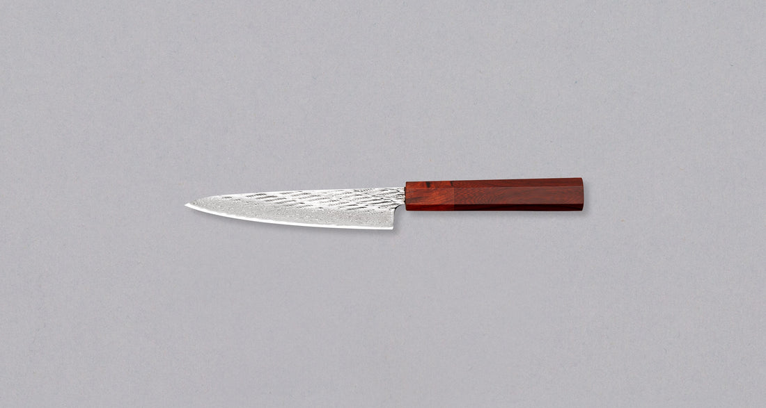 Hokiyama Petty Ginsanko Nawame Damascus 135 mm [Kaotan/Rosewood]