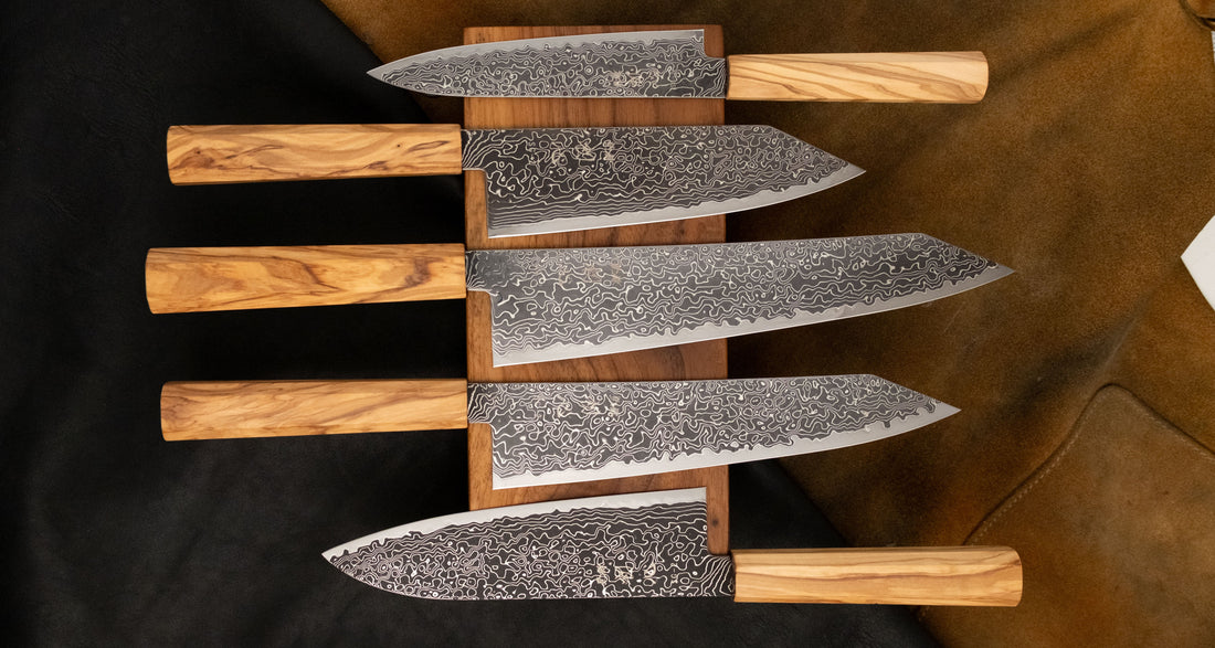 Hatsukokoro Mercury Kiri-Gyuto Kurozome Damascus 240 mm [Mono Olivewood]