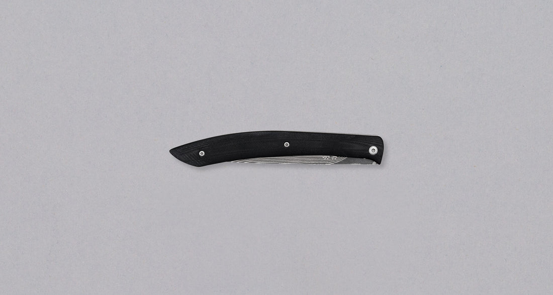 Saji zložljiv nož za zrezke SG2 Damascus 100 mm [Black Micarta]