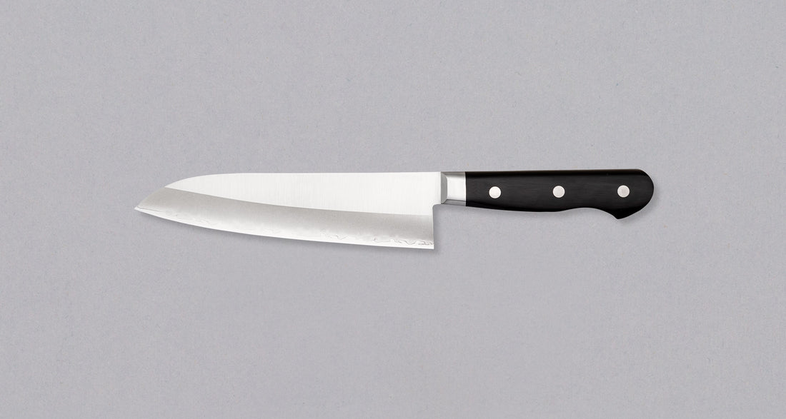 Seki Kotetsu Santoku VG-10 Migaki 180 mm [black pakkawood]