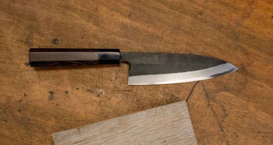 Shirasagi Deba Aogami #2 Tsuchime Kuro-uchi 180 mm