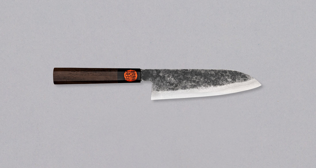 Tanaka Santoku Aogami Kuro-uchi Damascus 165 mm