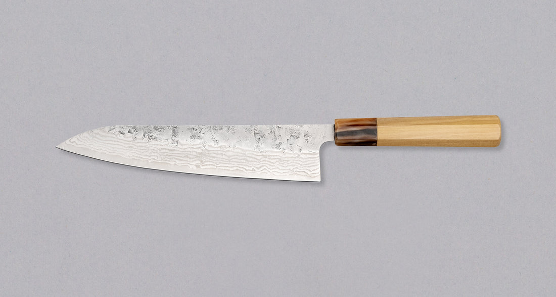 Tsunehisa Gyuto Swedish steel Damascus Nashiji 210 mm