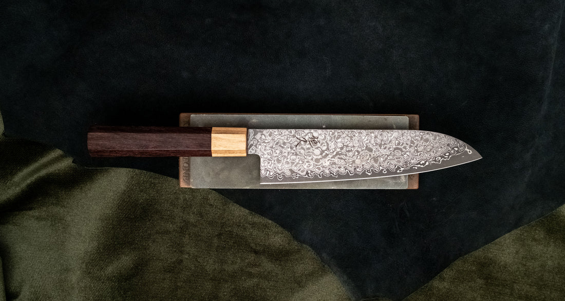 Tsunehisa Santoku AUS-10 Damascus 185 mm