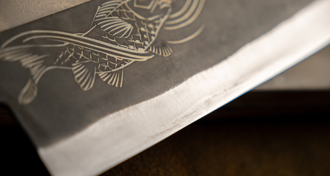 Yoshida Gyuto SUJ-2 Kuro-uchi 240 mm [Koi Fish]