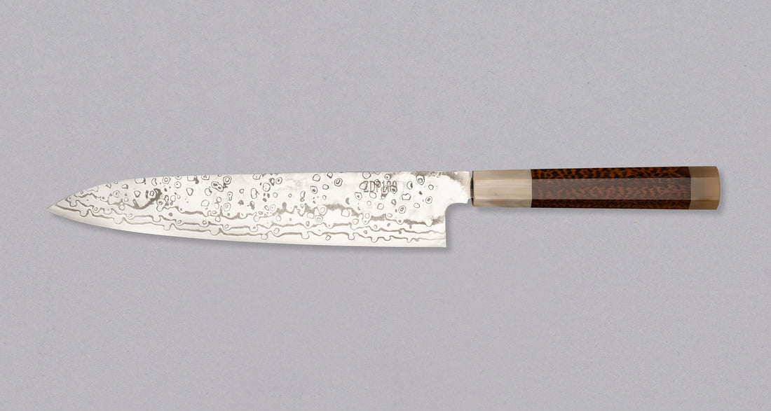 ZDP-189 Gyuto Damascus Snake Blond Buffalo 240 mm [limited]