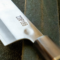 ZDP-189 Santoku Silver Gold Carbon 180 mm
