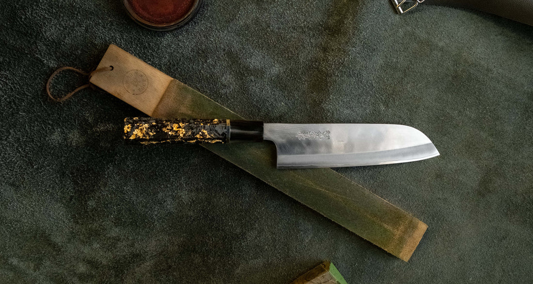ZDP-189 Santoku Silver Gold Carbon 180 mm
