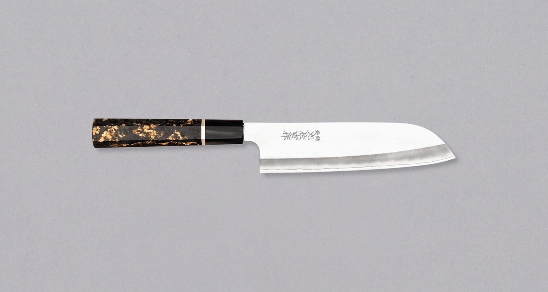 ZDP-189 Santoku Silver Gold Carbon 180 mm