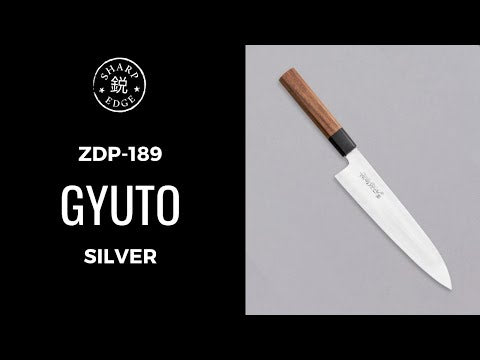 ZDP-189 Gyuto Silver Migaki 210 mm